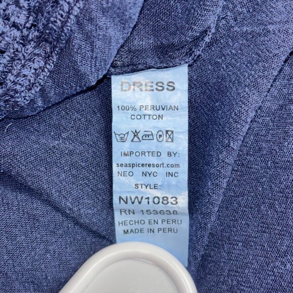 Sea Spice Blue Crochet Accent High-Low Dress - Size S - Picture 10 of 10